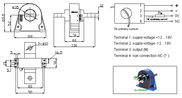   Closed-loop Hall current sensor CHB-300TG, 500TG